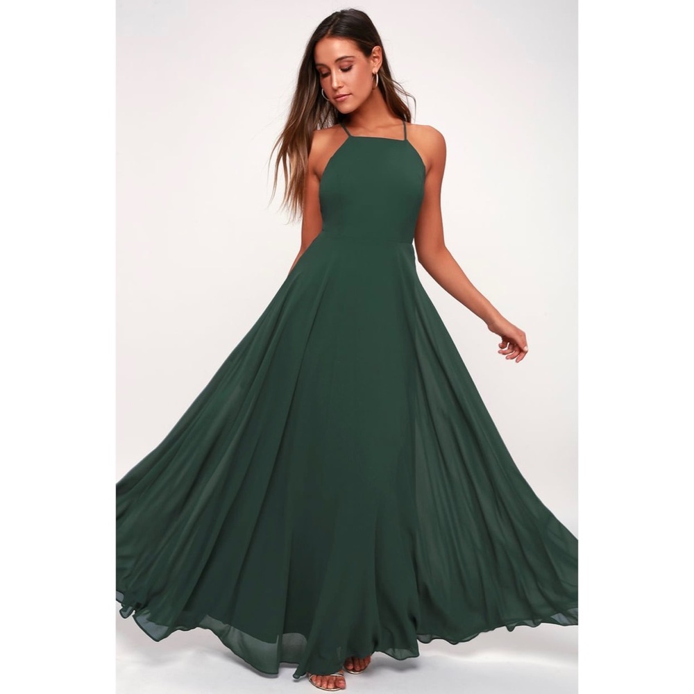 Mythical Kind of Love Dark Green Maxi Dress - Picture 1 of 5